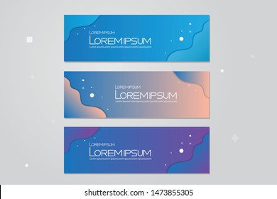 modern design, web banner template with three color options, vector illustration, Text box decorated with clouds
