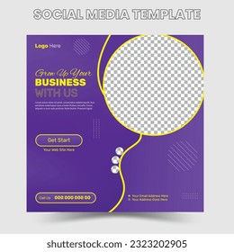 Modern Design white square web banners for social media with place for photo, diagonal transparent color elements. Square templates for publications and advertising.