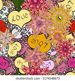 Modern design for wrapping. Subtle vector pattern with tiny yellow, beige and black hearts on backdrop. Love romantic theme. Simple minimalist geometric seamless texture. Valentines day background.