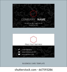 Modern designer business card layout templates, Marble texture background, Easy to use by print a special offer or add your own logo, images, and text, whatever you want (Flat design vector)