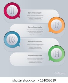 Modern Designinfographic template  / numbered banners / horizontal cutout lines / graphic or website layout. Vector eps10.
