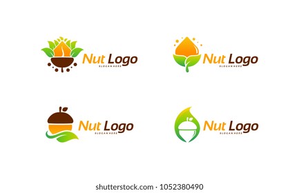 Modern Designs of Nut logo template vector