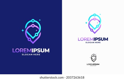 Modern designs Point Tech logo template, Digital Point Technology Logo template designs vector illustration