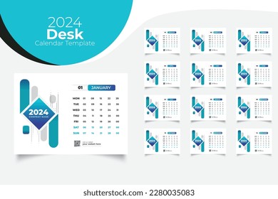 modern desk calendar 2023 design template