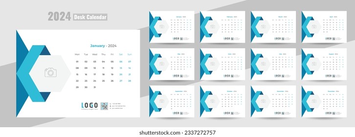 Modern Desk Calendar 2024, office desk calendar 2024 template