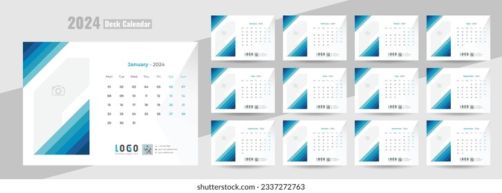 Modern Desk Calendar 2024, office desk calendar 2024 template