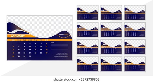 Modern Desk Calendar Design 2024