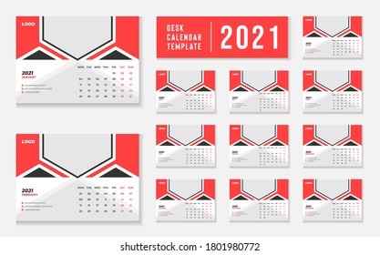 Plantilla moderna de diseño de calendarios de escritorio 2021