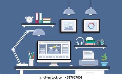 41,551 Computer on desk banner Images, Stock Photos & Vectors ...