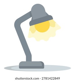 Modern desk lamp with adjustable arm casting a warm yellow light