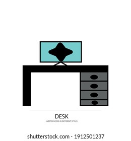 icono de tipo vector de escritorio moderno