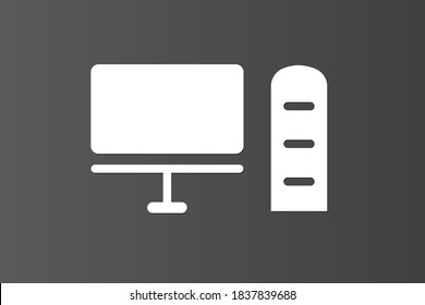 Modern desktop computer icon on dark background