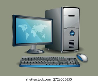 Modernes Desktop-Computer-Illustrationsdesign
