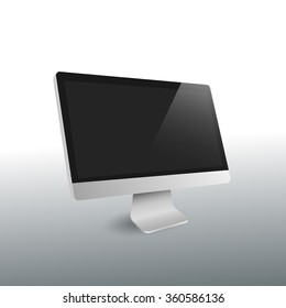 modern desktop computer wide screen display vector