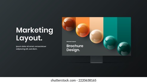Modern desktop mockup presentation template. Clean web project vector design concept.