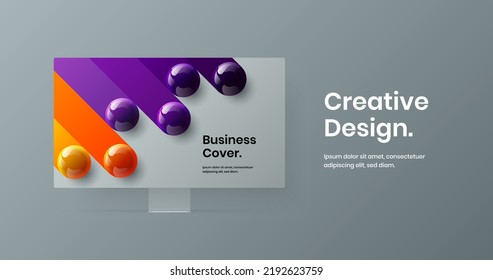 Modern desktop mockup site layout. Clean presentation design vector illustration.