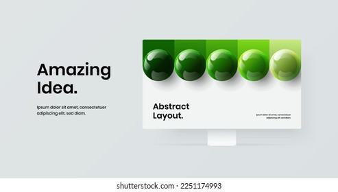 Modern desktop mockup site screen concept. Bright web banner design vector template.
