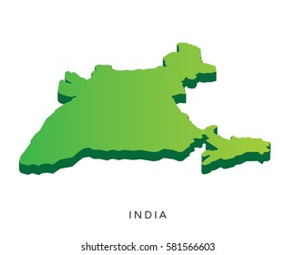 Modern Detail Isometric 3D Map - India