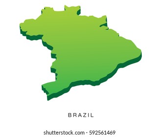 Modern Detail Isometric 3D Map - Brazil