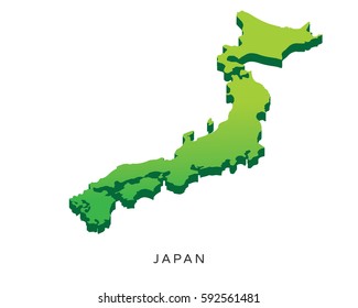 Modern Detail Isometric 3D Map - Japan