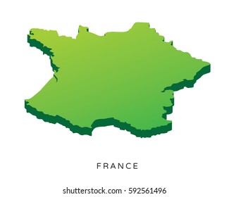 Modern Detail Isometric 3D Map - France