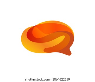Modern Detail Speech Bubble Logo In White Isolated Background