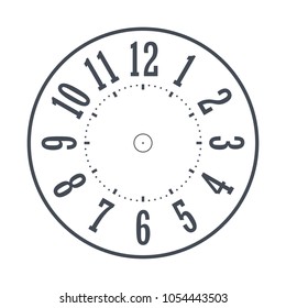Modern detailed clock face numerals, editable set
