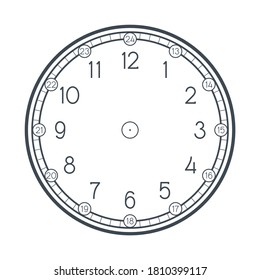 Modern detailed clock face numerals, editable set