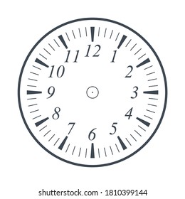 Modern detailed clock face numerals, editable set