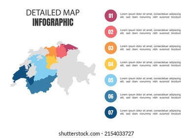 Modern Detailed Map Infographic of Switzerland