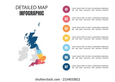 Modern Detailed Map Infographic of United Kingdom