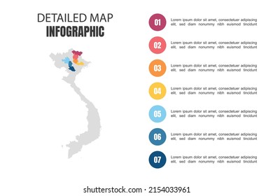 Modern Detailed Map Infographic of Vietnam