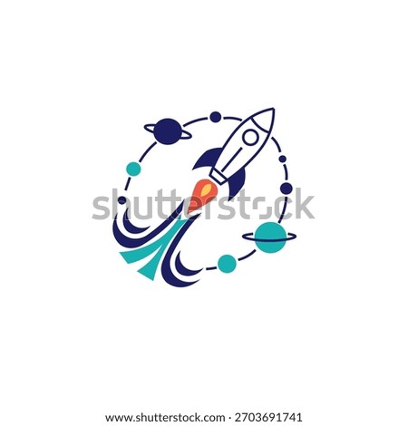 A modern and detailed vector logo representing cosmic exploration and reaching beyond limits.