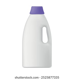 A modern detergent bottle is showcased against a clean white backdrop, emphasizing its ergonomic design, suitable for efficient laundry and cleaning applications.