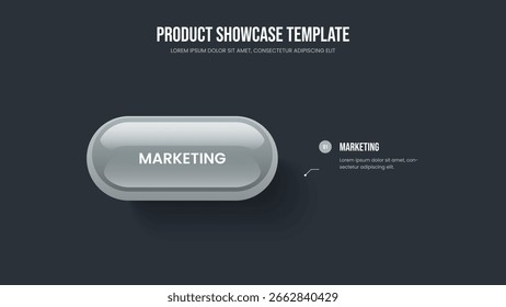 Modern Development 1 Step Diagram Frame Design. Advertising Innovation Slide Layout Vector Illustration. Project Proposal One Option Infographic Slideshow Template.