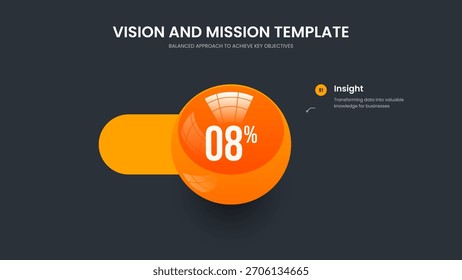 Ilustração Moderna Do Vetor De Design Do Quadro De Desenvolvimento. Modelo de Slide de Diagrama de Elemento Único de Campanha Elegante. Limpar previsão 1 passo Infográfico Slideshow Layout.
