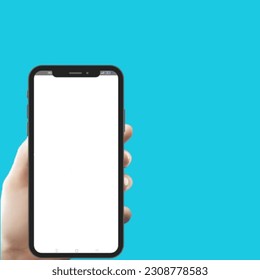 A modern device held in a hand, its bright blue screen displaying the power of digital communication and wireless technology.
