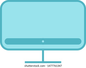 Modern device icon for application using monitor display. Concept isolated symbol of functional screen technology, internet, ad, web. Pixel perfect. Vector illustration.