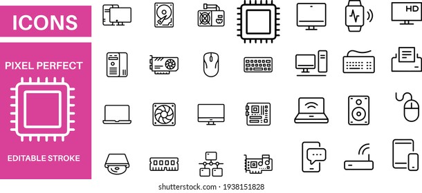 Diseño vectorial de iconos modernos de dispositivo