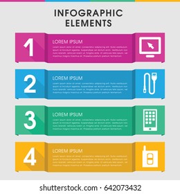 Modern device infographic template. infographic design with device icons includes wire. can be used for presentation, diagram, annual report, web design.