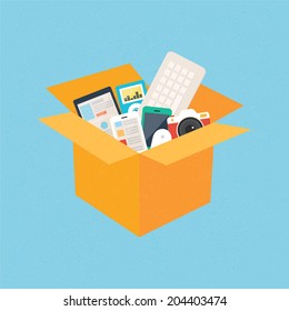 Modern devices concept for web and marketing, vector illustration, flat style 