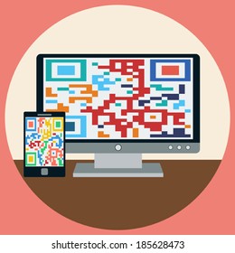 Modern devices flat vector illustration