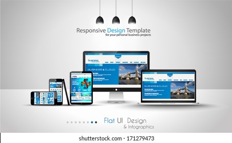 Modern devices mockups fpr your business projects. webtemplates included.