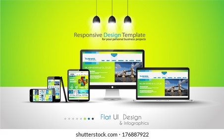 Modern devices mockups fpr your business projects. webtemplates included.