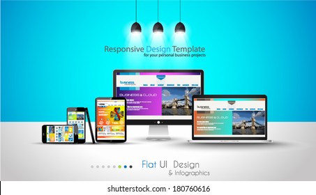 Modern devices mockups fpr your business projects. webtemplates included.