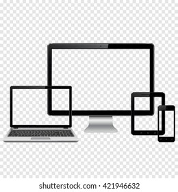 Modern devices transparent screen mockup