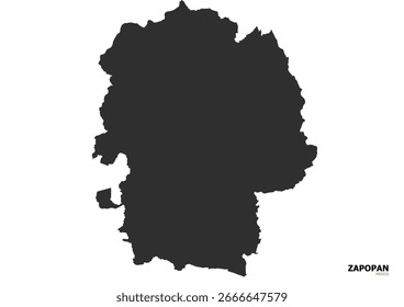 The Modern and Devout Silhouette Map of Zapopan, Mexico	