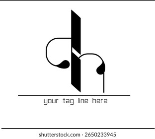 Modern DH Emblem - Overlapping D and H Alphabet Logo Design


