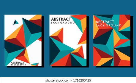  modern diagonal abstract background Geometric element. Blue,yellow and red diagonal lines & triangles.