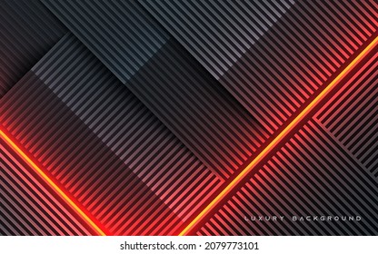 Modern diagonal dimension abstract background with orange neon light 